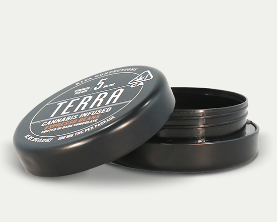 Open LocTin customized edibles tin holds up to 1.25 fl oz.